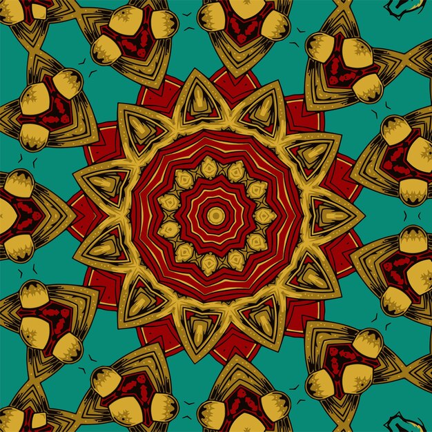 Mandala colorida festiva abstrata com padrão étnico tribal