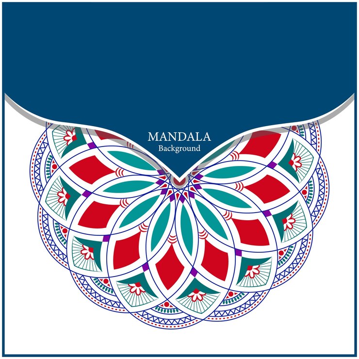 Vetor mandala colorida fonte floral decorativa