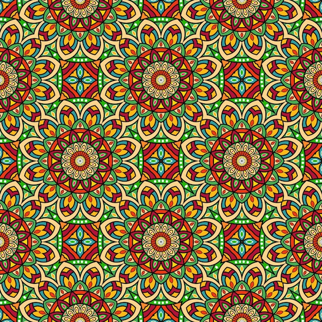 Mandala colorida sem costura padrão design ornamentado multicolor