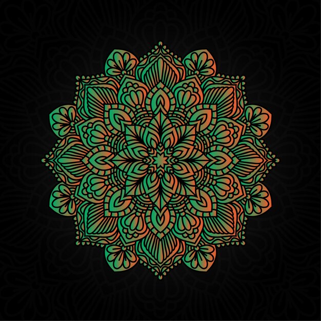 mandala colorida vector mão desenhada elemento geométrico circular para Henna, Mehndi, tatuagem, decoração, têxtil, padrão, fundo de convite