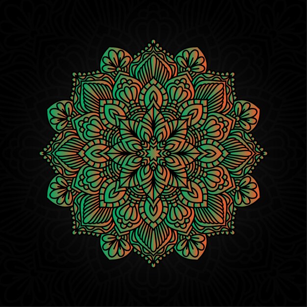 Mandala colorida vector mão desenhada elemento geométrico circular para henna, mehndi, tatuagem, decoração, têxtil, padrão, fundo de convite