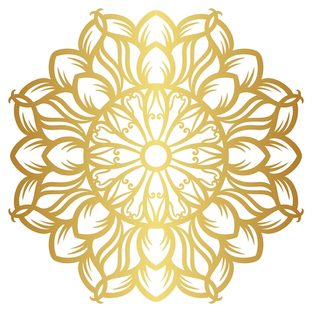 Mandala com gradações de cores douradas