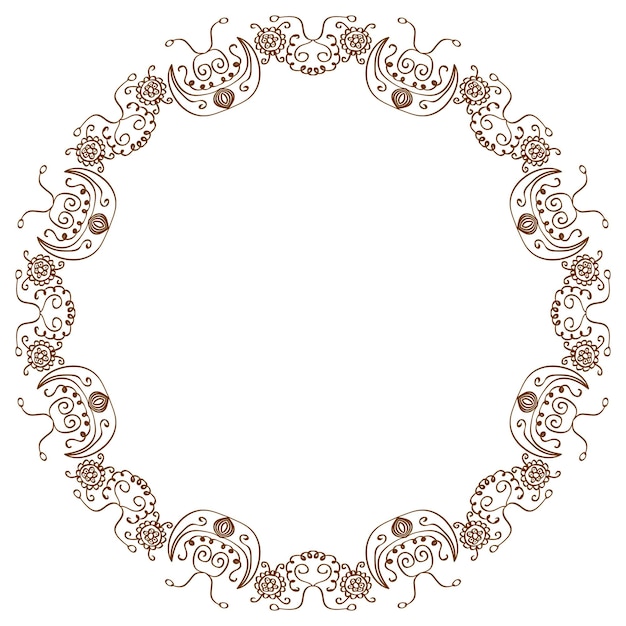 Mandala de anel de ornamento circular vetorial no fundo branco