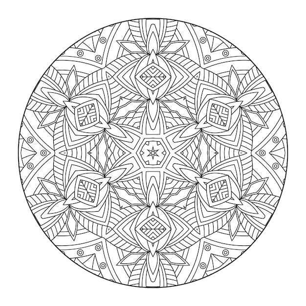 Mandala de contorno para livro de colorir. ornamento redondo decorativo. padrão de terapia anti-stress