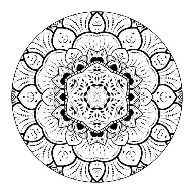 Mandala de contorno para livro de colorir. ornamento redondo decorativo. padrão de terapia anti-stress