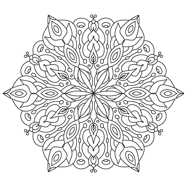 Mandala de contorno para livro de colorir