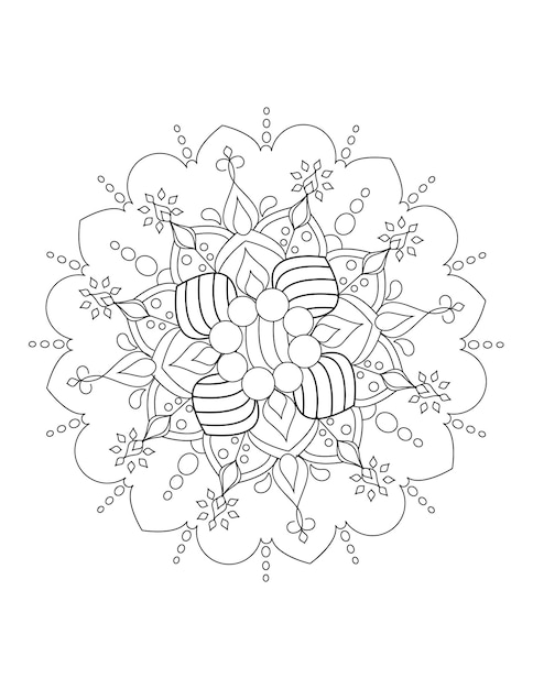 Mandala de contorno para livro de colorir