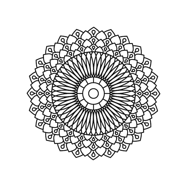 Mandala de contorno preto