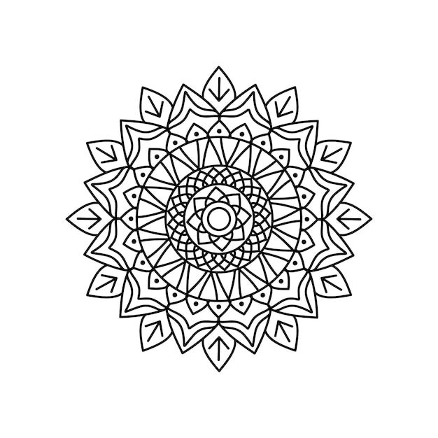 Mandala de contorno preto