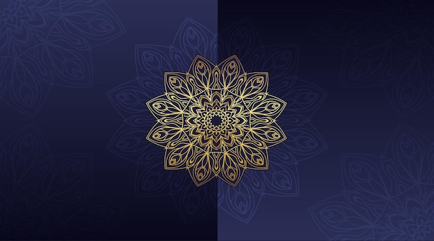 Mandala de cor dourada criativa design de fundo de estilo de arte criativa vetores premium