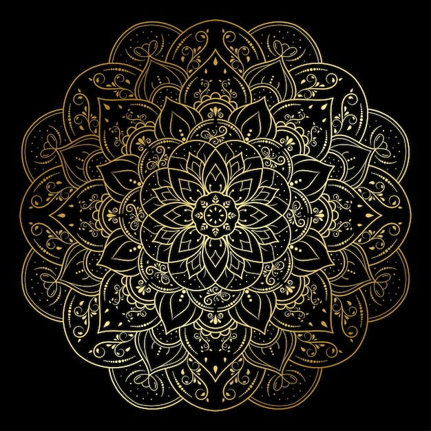 Mandala de flor circular com estilo floral vintage, padrão oriental de mandala vetorial, elemento decorativo desenhado à mão. design exclusivo com flor de pétala. relaxamento de conceito e uso de meditação para o livro do logotipo da página