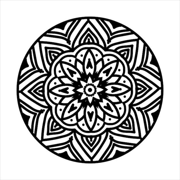 Vetor mandala de flor ilustração em vetor padrão decorativo vintage página do livro para colorir kdp interior