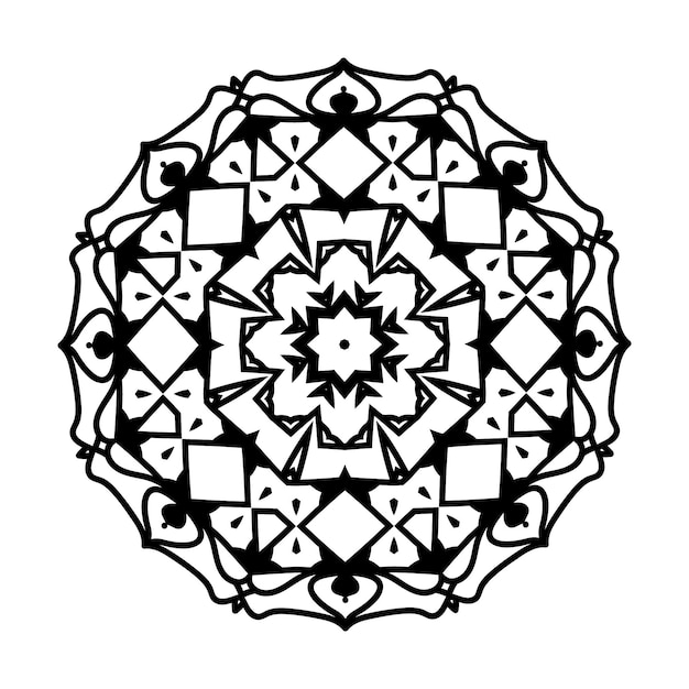 Vetor mandala de flor ilustração em vetor padrão decorativo vintage página do livro para colorir kdp interior