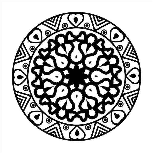 Vetor mandala de flor ilustração em vetor padrão decorativo vintage página do livro para colorir kdp interior