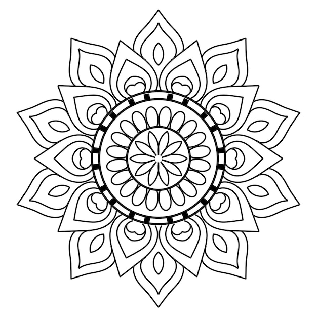 Mandala de flores decorativas vetoriais