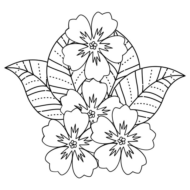 Desenho Floral De Flores De Mandala Para Colorir Meditação De Pintura  Ilustração do Vetor - Ilustração de hena, elegante: 218583966