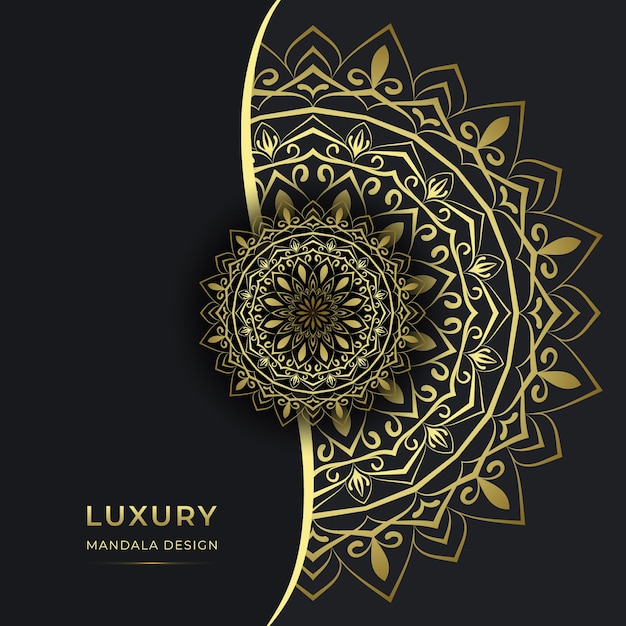 Vetor mandala de luxo com design de fundo de vetor premium