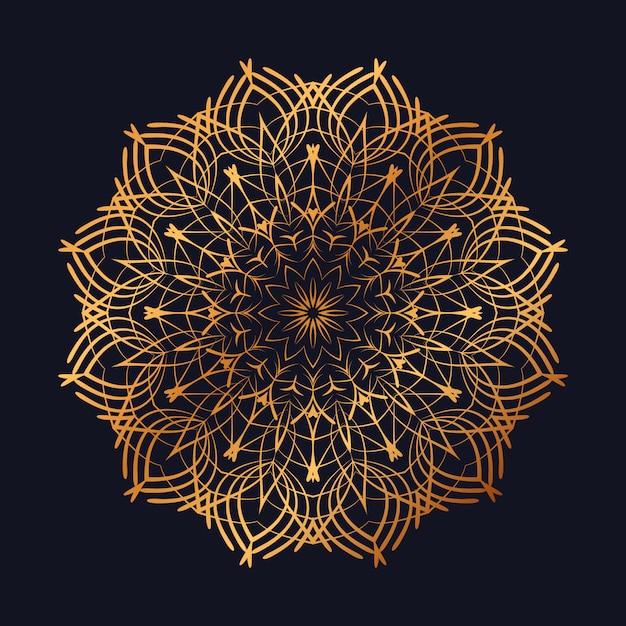 Mandala de luxo com estilo islâmico árabe de design arabesco dourado