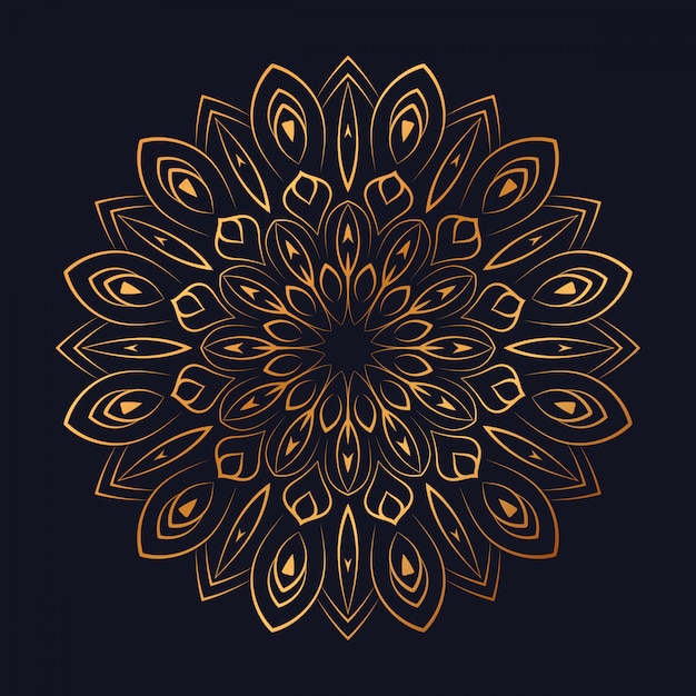 Mandala de luxo com estilo islâmico árabe de design arabesco dourado