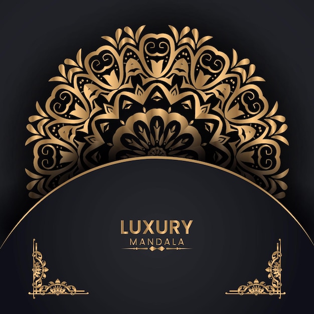 Mandala de luxo com fundo dourado islâmico árabe premium vector