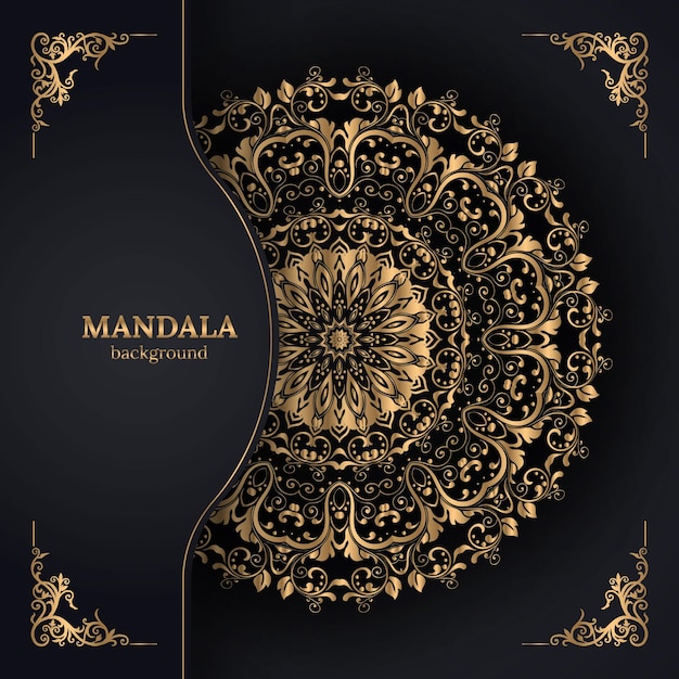 Vetor mandala de luxo com fundo dourado islâmico árabe premium vector