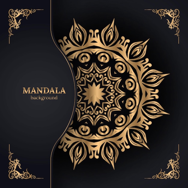 Vetor mandala de luxo com fundo dourado islâmico árabe premium vector