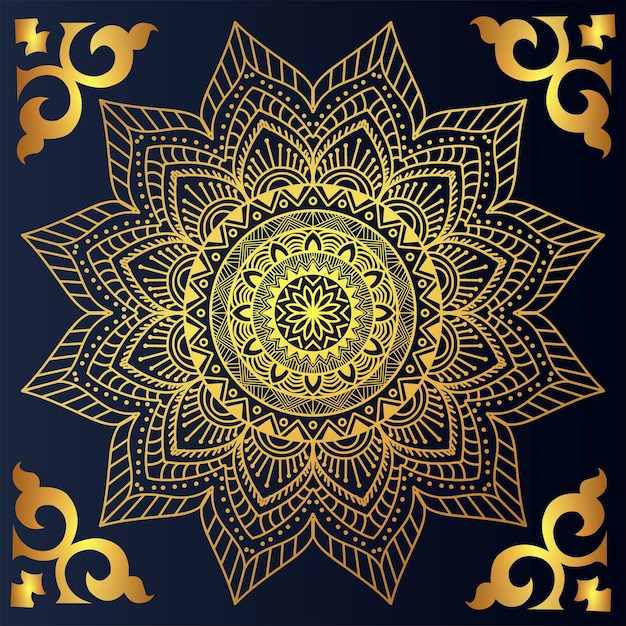 Vetor mandala de luxo dourado