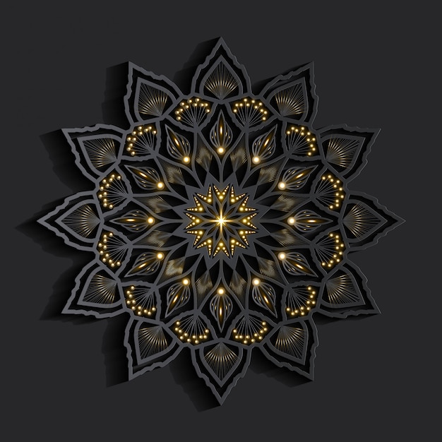 Mandala de luxo efeito 3D