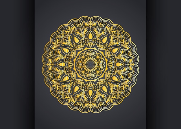 Mandala de luxo gradiente de cor dourada vector fundo de design premium novo