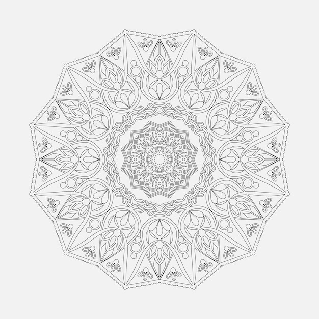 Mandala de luxo para colorir vetor grátis eps