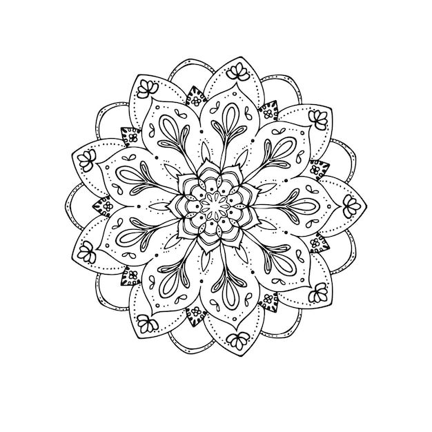 Mandala de ornamentos florais de símbolo espiritual