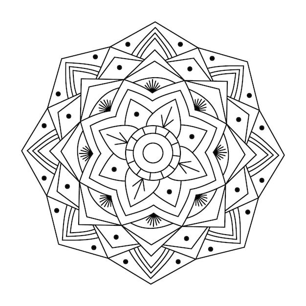 Mandala de vetor de contorno criativo