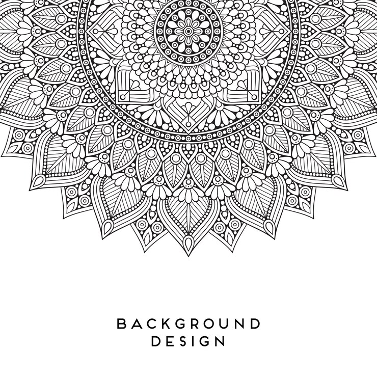 Vetor mandala de vetor fundo preto