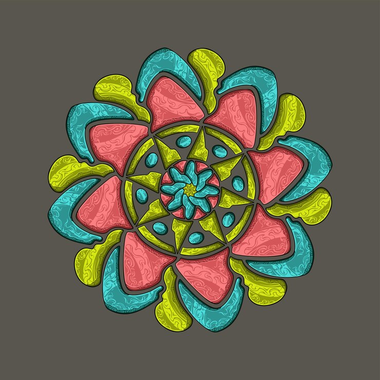 Vetor mandala decorativa cor natural