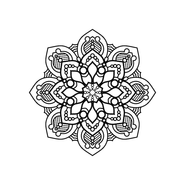 Mandala decorativa e padrão para a página do livro de colorir do islã de casamento mehndi contorno de mandalas