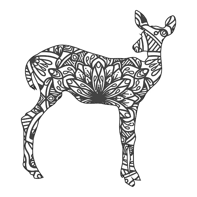 Mandala deer para colorir para crianças