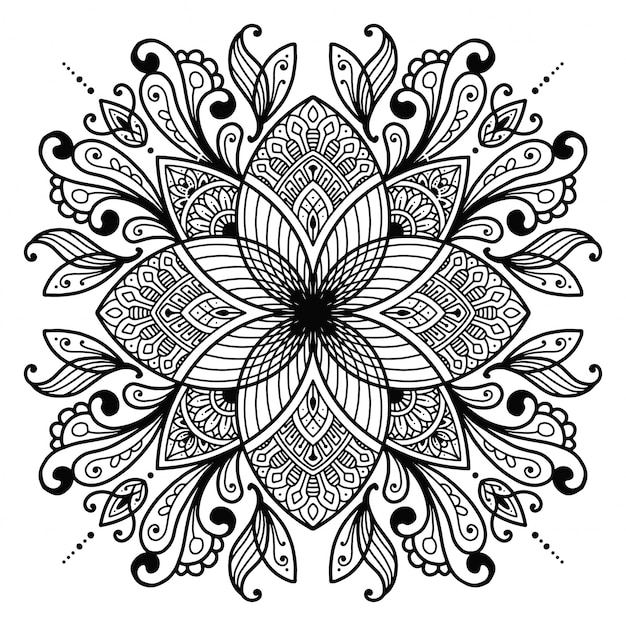 Mandala design para colorir livro