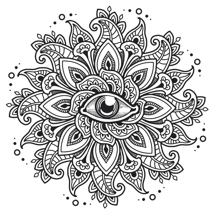 Vetor mandala do terceiro olho