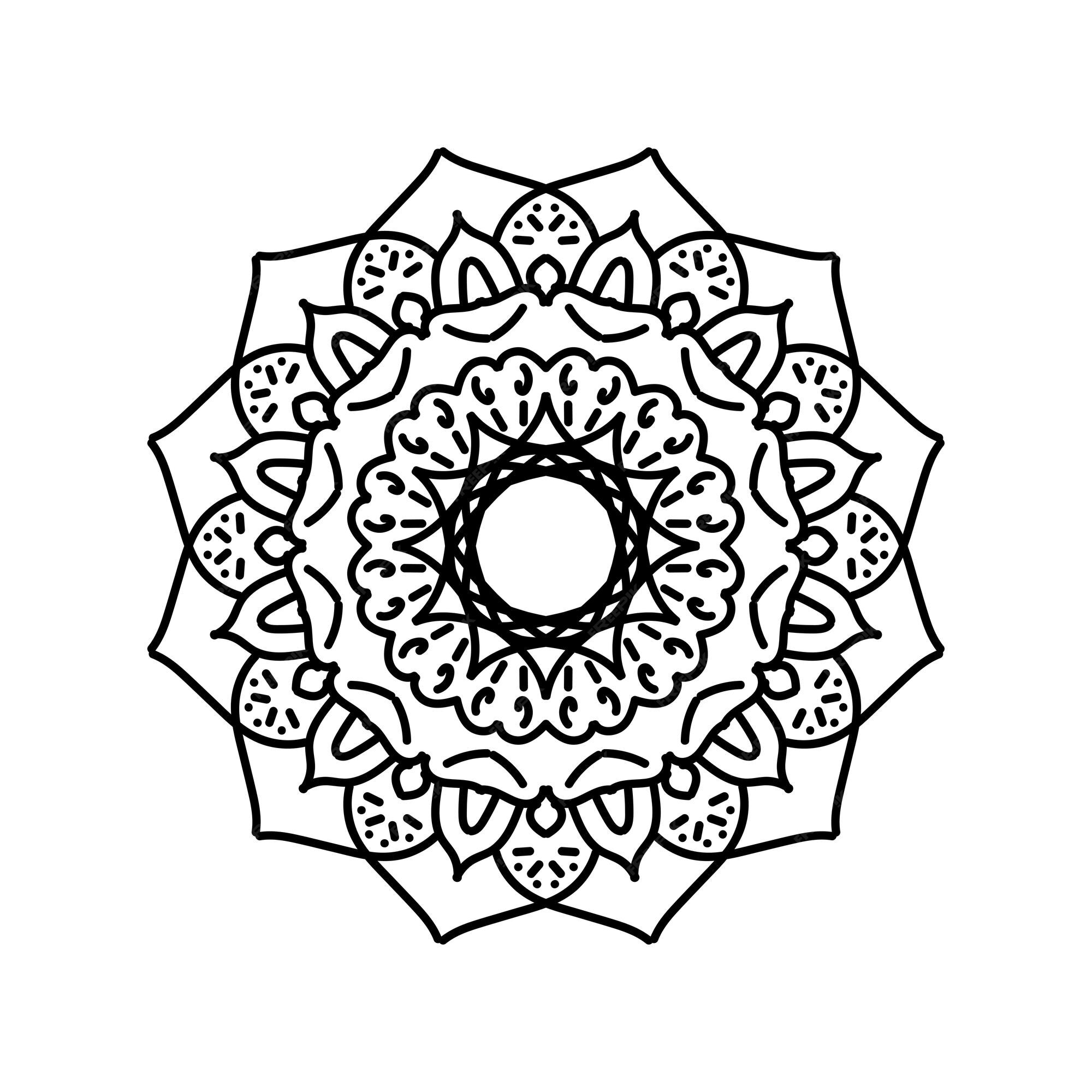 Desenho de mandala ornamental para colorir