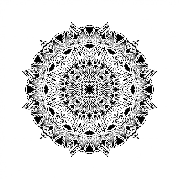 Vetor mandala em preto e branco