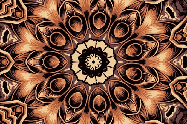 Mandala floral colorida festiva abstrata vetor padrão boho étnico