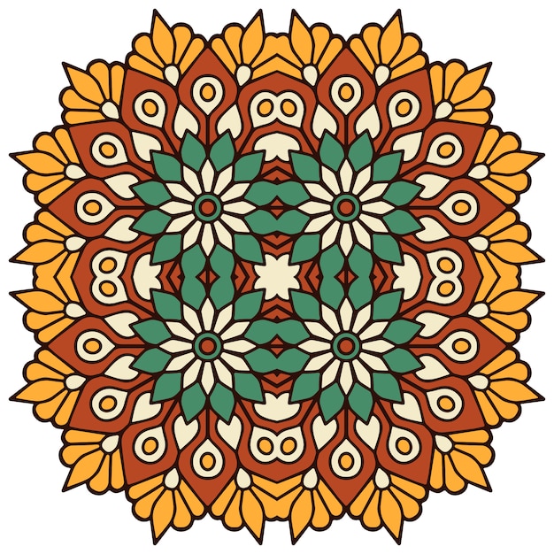 Mandala floral colorida