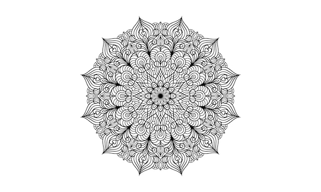 Vetor mandala floral coloring page para kdp interior