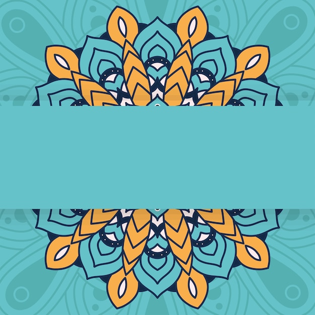 Mandala floral decorativa com design de ilustração vetorial de fundo verde