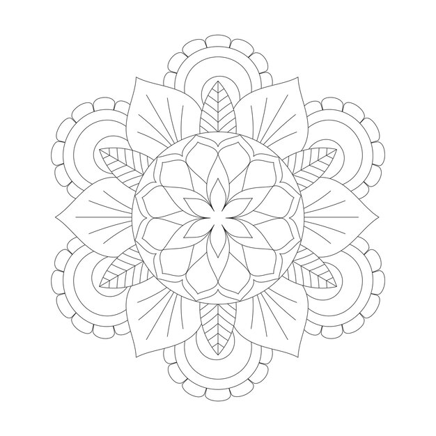 Mandala floral facilmente editável e redimensionável