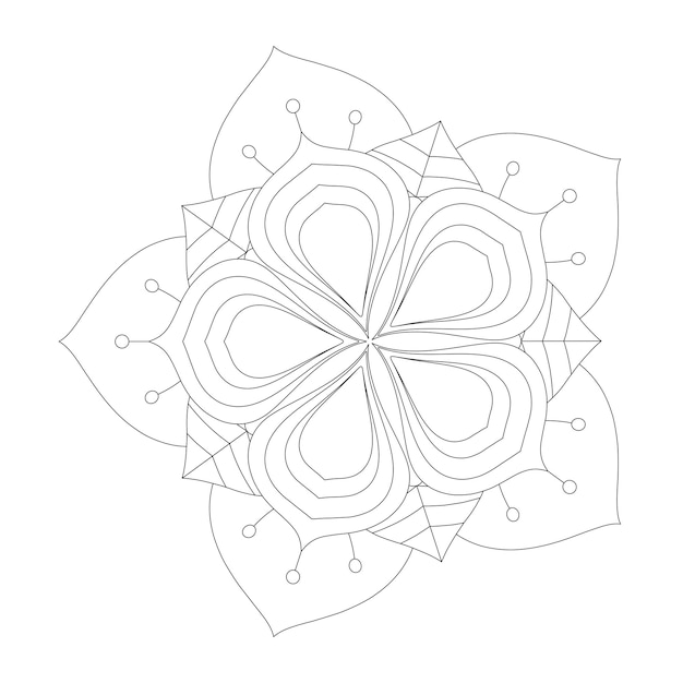 Mandala floral facilmente editável e redimensionável