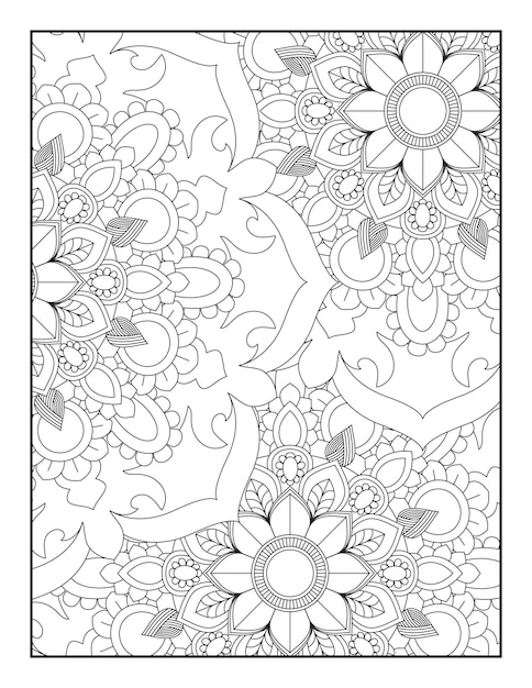 Mandala floral para colorir página para colorir para adultos e crianças