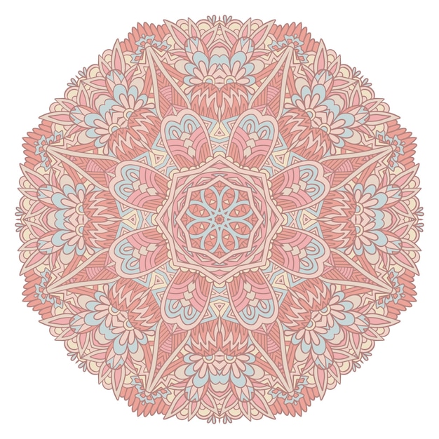 Mandala fofa em estilo contemporâneo em fundo branco isolado