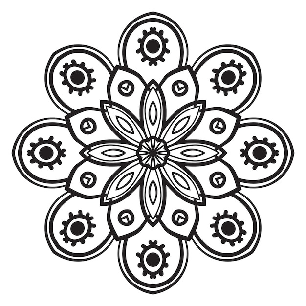 Mandala fofa. flor ornamental doodle redondo isolado no fundo branco.