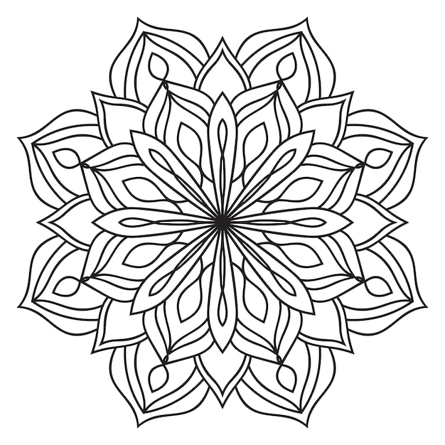 Mandala fofa. flor ornamental doodle redondo isolado no fundo branco.